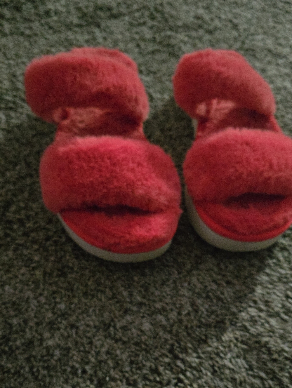 Koolaburra By Ugg Womens Plush Slide Sandals - Pink Faux-Fur Comfort